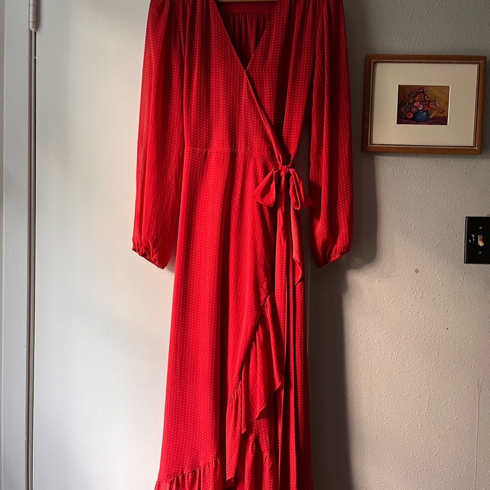 Sugarlips Vibrant Red Long Sleeve Dress